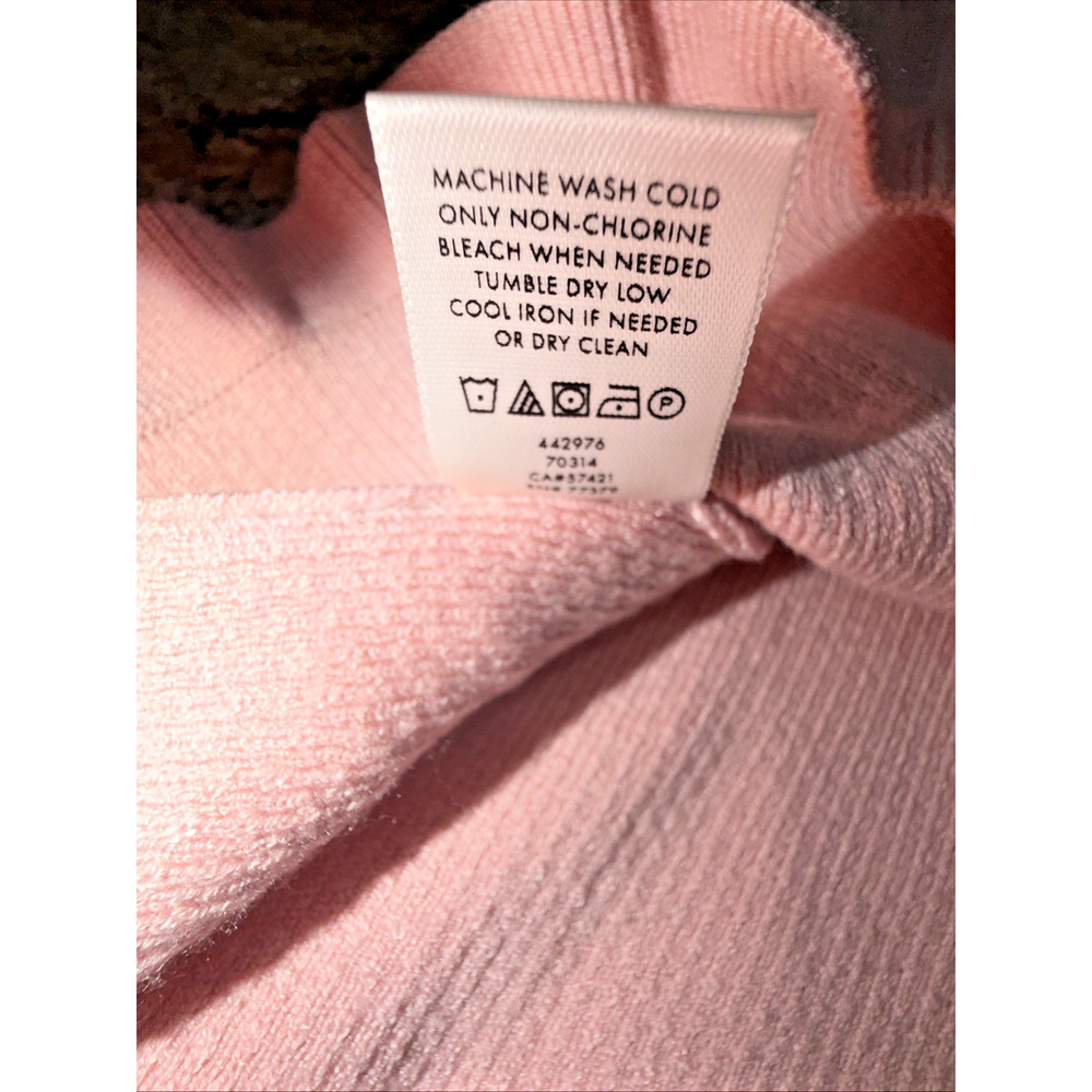 Ann Taylor Pink Ruffle Cuff Sweater Medium Feminine Knit Top - Picture 7 of 8